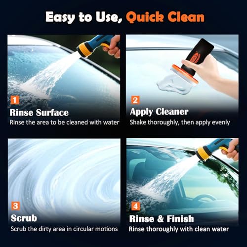 Glass Emulsion, Oil Film Cleaning Brush, Windschutzscheiben Reiniger Scheibenreiniger Auto, Handheld Q4 Glass Guard, Reinigungsbürste für Ölfilme auf Autoglas, für Fenster, Spiegeloberflächen (B)