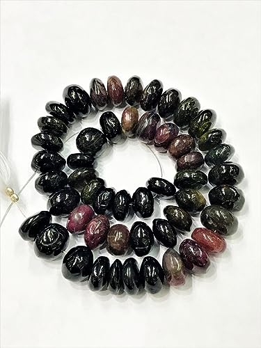 Perles rondes à facettes naturelles multi-tourmaline 9-12 mm pour collier