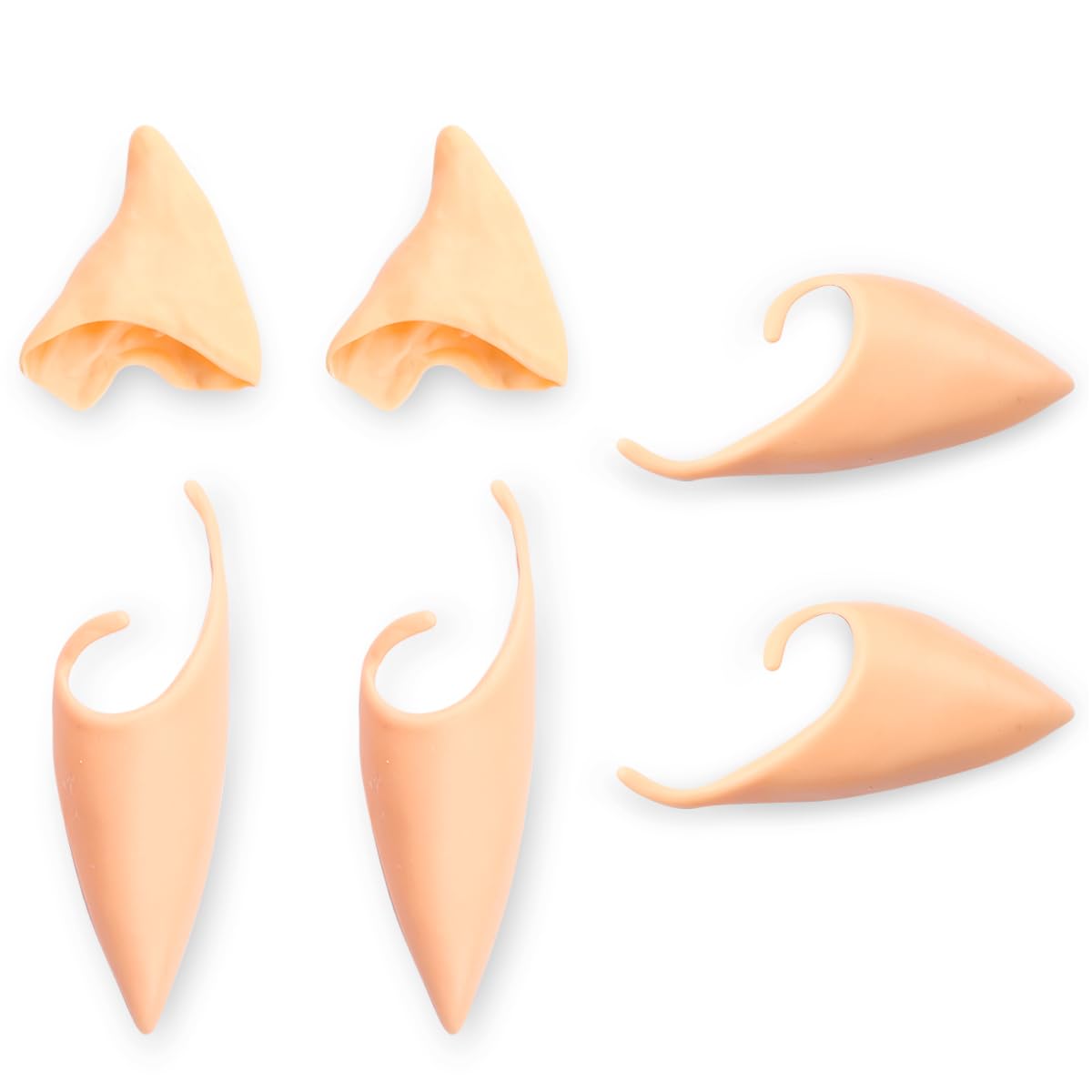 Luckious Halloween Elf Ear Props, Party Dress Up Costumes Goblin Elf Ears, Avatar Makeup, and Film Costume Fake Ears(Green or Skin colour)
