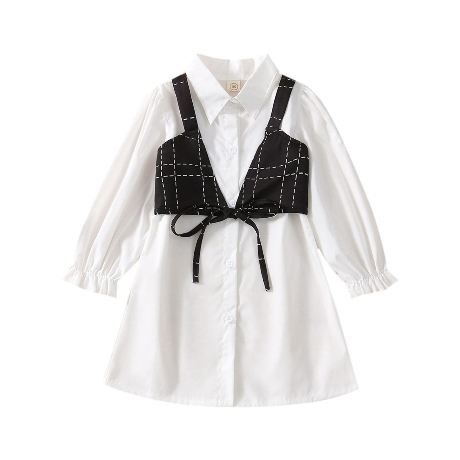 Amazon.com: Girls' Shirt Dresses, Toddler Baby Girl Lapel Button Down  Ruffle Shirt Dress Summer Cotton Long (White, 2-3 Years) : Clothing, Shoes  \u0026 Jewelry