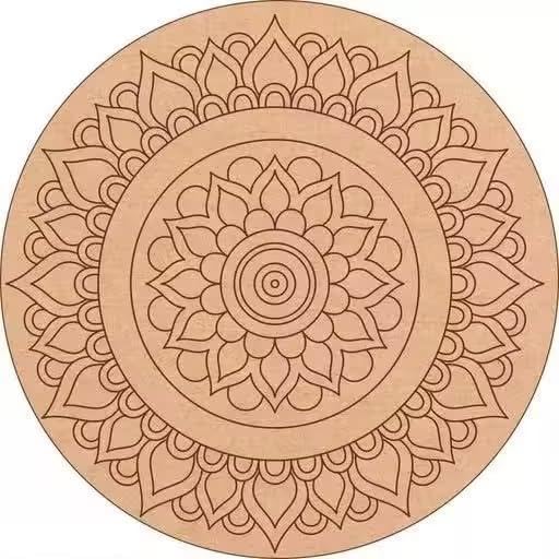 MDF Dream Catcher Craft Kit, Mandala Design with Feather Cutouts, DIY Wall Decor (Brown 7)-image-24