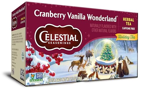 Image of Celestial Seasonings Herbal Tea, Cranberry Vanilla Wonderland, 18 Count (Pack of 6)