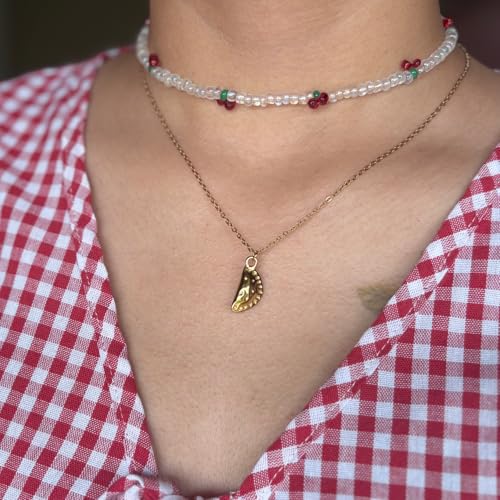 SITOS - Colombia Necklace Empanada Pendant Colombian Souvenirs Pierogi or Dumpling Food Jewelry Latina gifts Latino Food Products2
