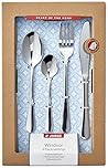 Judge Windsor 16 Piece 18/0 Stainless Steel Cutlery Set for 4 People, Knife, Fork, Spoon and Teaspoon, 25 Year Guarantee