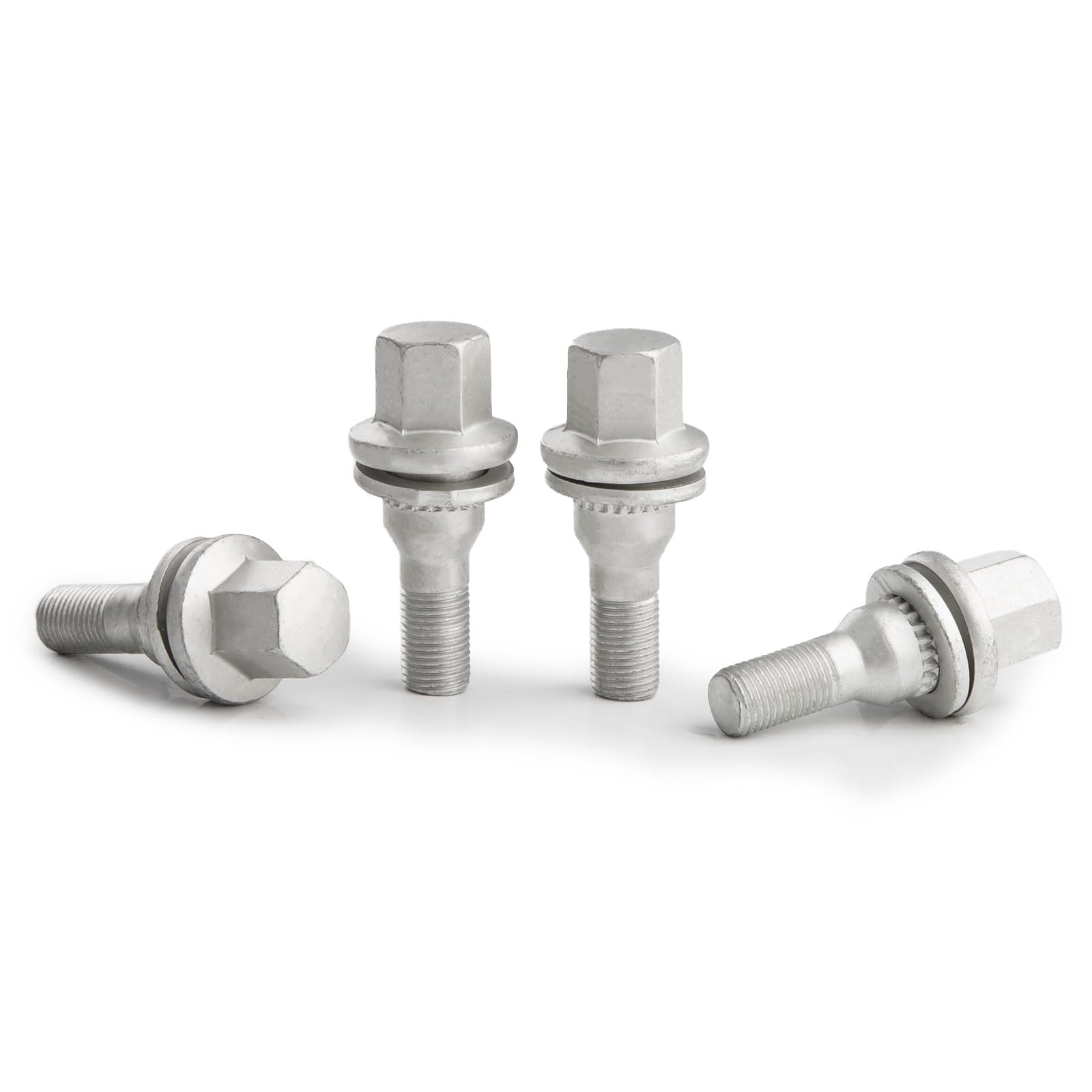 GAsupply Lot de 16 boulons de roue M12 x 1,25 avec rondelle plate, compatibles avec Citroën Peugeot, goujons de roue hexagonaux (Geomet)