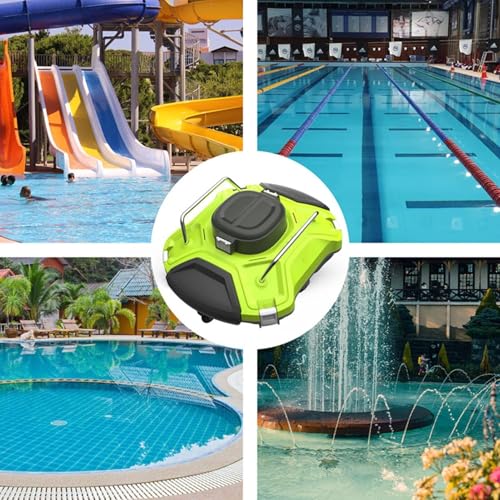 Robot pulitore per piscine senza fili, aspirapolvere automatico da 180 min, aspirazione autonoma, batteria da 5000 mAh, ideale per piscine fuori terra e interrate (bianco)