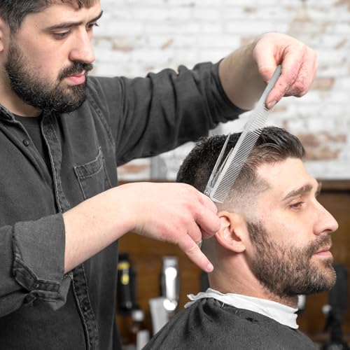 2 Stück Edelstahl Haarkamm,Professioneller Friseur Kamm,Edelstahl Antistatischer Haar Kamm,Nadelstielkamm für Männer und Frauen,Friseurbedarf,Verschiedene Arten Haare