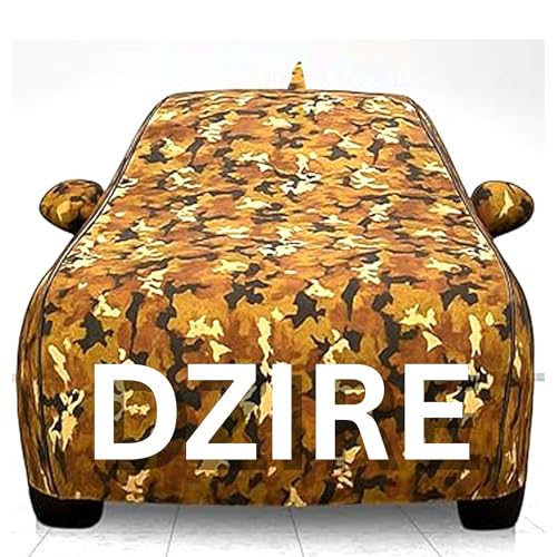 Image of 100% Waterproof Car Cover for Swift Dzire UV Protection, Dustproof, Windproof | Custom Fit with Mirror Pockets, Belt & Buckle | All Weather Outdoor Body Cover (Jungle, Swift Dzier)