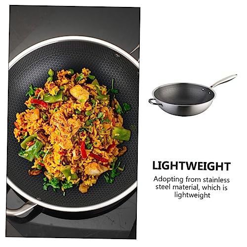 Wok de acero inoxidable con superficie antiadherente de panal y doble mango miniatura 6