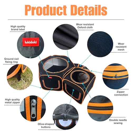 Portable Cat Dog Playpen Tent with Play Tunnel, Pop-up 3-in-1 Two-Room Pet Play House Tent, Foldable Pet Maternity Room for Puppy & Kitten, Condo for Small Animals Indoor Outdoor Play Tent Portable Cat Dog Playpen Tent with Play Tunnel, Pop-up 3-in-1 Two-Room Pet Play House Tent, Foldable Pet Maternity Room for Puppy & Kitten, Condo for Small Animals Indoor Outdoor Play Tent