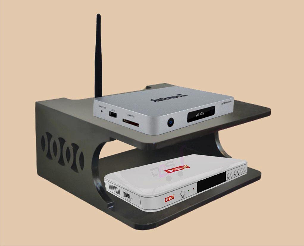 Brown Art Shoppee Set Top Box Stand Wall Shelves & WiFi Modem Rack for Living Room Design Like OD (Black) (B095PN8Y8Y) Amazon Price History, Amazon Price Tracker