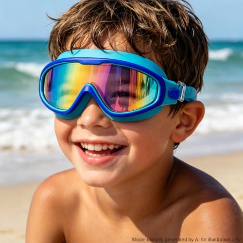 Image of Swim Goggles for Kids 6-12, Wide View Anti-Fog UV Protection No Leaking,Boys Girls Youth Swimming Goggles
