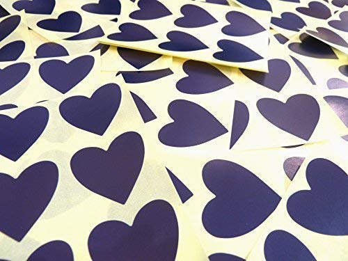 38mm (1.5") Forma Corazón Código de Color Pegatinas - Packs 72 Grande Color Corazones Etiquetas Adhesivas para Manualidades, y Decoración - 33 Colores Disponibles - Azul Marino Azul Oscuro