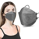 KKmier Masque FFP2 Gris, 20pcs Masques FFP2 Jetables NR avec Boucles d'Oreille Elastiques et Clip de Nez Adaptable, CE 2834, Masque de Protection, Filtration des Particules (EFP) = 94%