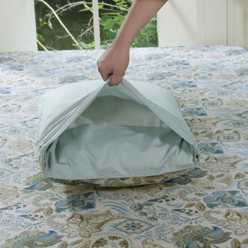 Image of FADFAY Twin XL Sheets Set 4 Piece Blue Paisley College Bedding 100% Egyptian Cotton Dorm Room Bedding, Soft Breathable Dorm Sheets Extra Long with Deep Pocket Luxury Hotel Quality for All Seasons