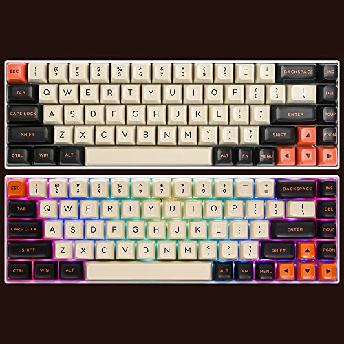 Image of Guffercty kred 150 Keys ASA Keycap PBT Double-Shot Custom Keycaps Set with 6.25u and Split Spacebar for ANSI & ISO Layout MX Switches Mechanical Keyboard (ASA-Carbon)