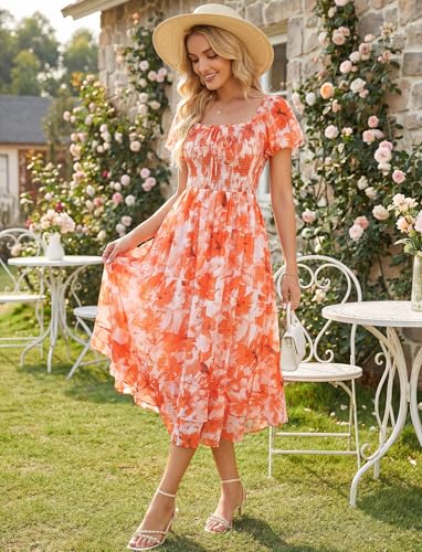 Image of GRACE KARIN Womens Summer Floral Maxi Dress 2026 Flowy Wedding Guest Dress A Line Boho Dresses Fashion Clothing with Pockets