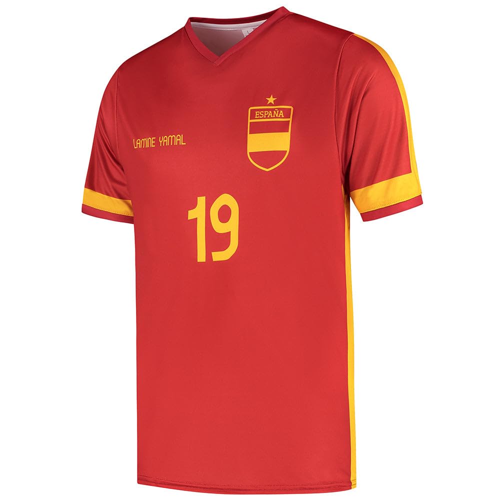 Camiseta Lamine Yamal Niño y Adultos - Camiseta de Fútbol España - Equipación de fútbol - Chico - Ropa de Futbol - Talla 116