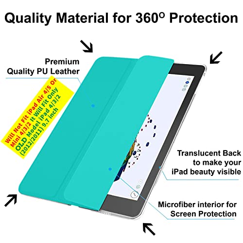 Image of DuraSafe Cases For iPad 2nd 2011 3rd 4th Gen 2012-9.7 Inch [iPad 4 iPad 3 iPad 2 Old Model ] A1458 A1416 A1395 MC705HN /A MD328HN /A MD333HN /A MD510HN /A Ultra Slim Smart Auto Sleep /Wake PC Cover - Green