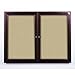 36"H x 48"W Enclosed Outdoor/Indoor Bulletin Board, 2 Doors, Bronze Aluminum Frame Finish, Caramel Vinyl Surface