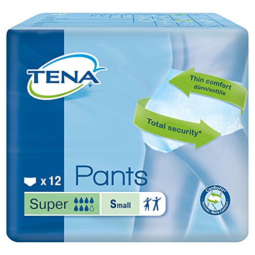 4 x 12 = 48 pezzi. Tena “Pants Super” – Mutande assorbenti, taglia small, PZN 00397747 (confezione da 48 pezzi)
