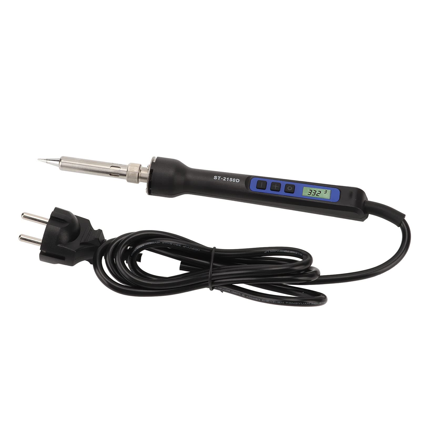 Soldador de Acero Inoxidable, Cerámica, ABS, Pantalla Digital, Portátil, Resistente a Altas Temperaturas, Soldador Electrónico con Soporte de Equipo de Metal (ST-2150D 150W)