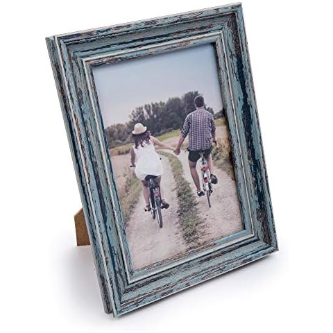 Truu Design, Decorative Distressed Weathered Wooden Look Picture Frame, 5 x 7 inches, Grey Cover