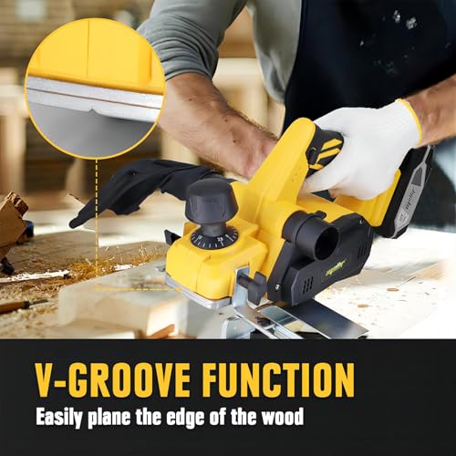 Mellif MFPL001 Cordless Handheld Planer Compatible With Dewalt 20V Max Battery(No Battery), Brushless Electric Power Planer thumb #5