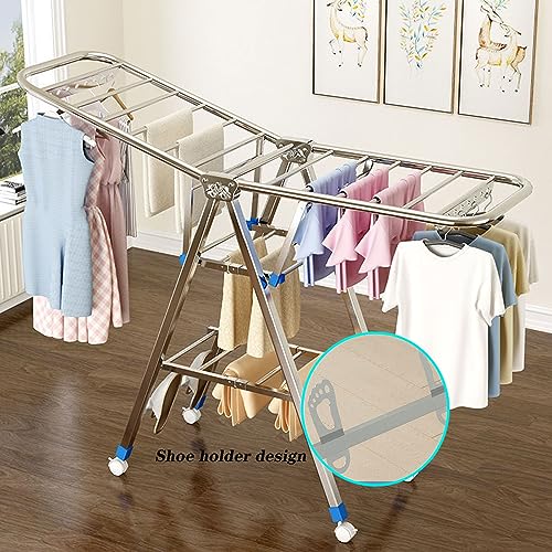 Séchoir à linge pliable et robuste sur roulettes gain de place - 3