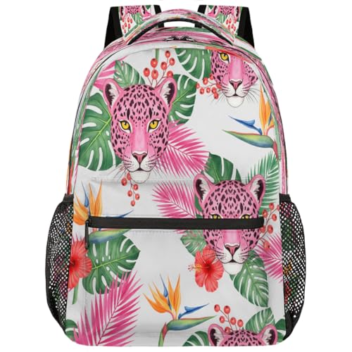 Mochila para laptop de 15.6 ligera escolar juvenil de leopardo unisex