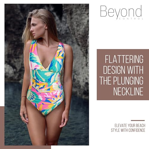 Beyond Control Plunge V-Neck One Piece Swimsuit, Bathing Suit for Women with Tummy Control, Women's One-Piece Swimsuit3