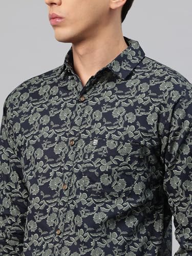 Image of Majestic Man Men's Stylish Floral Print Slim Fit Casual Shirt - Pure Cotton| Full Sleeve | Trendy & Comfortable