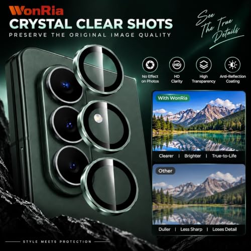 Image of WonRia Pack 3 - Green Camera Lens Protector Ring Compatible with Samsung Galaxy Z Fold 8 Ultra 5G | Camera Glass Aluminum Alloy Rings | Ultra-HD Metal Frame