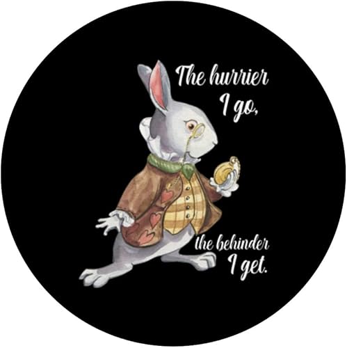 Miniatura 3 de Alicia en el país de las maravillas conejo blanco corriendo tarde apresurándose PopSockets intercambiables PopGrip