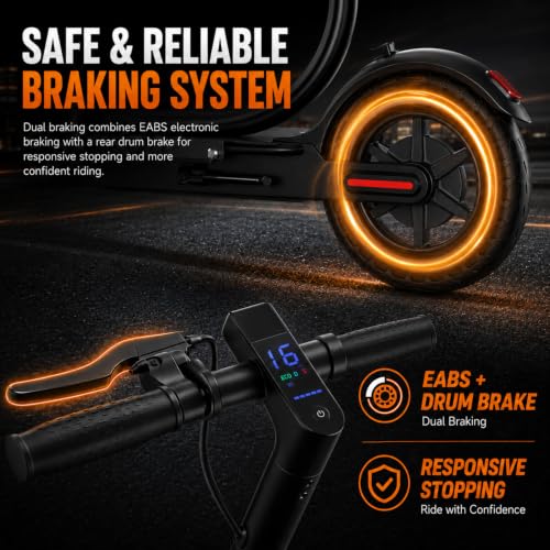 Image of Electric Scooter with Seat, 350W Motor, Up to 19 MPH, 15 to 21 Miles Range, Foldable Commuter E Scooter with Seat