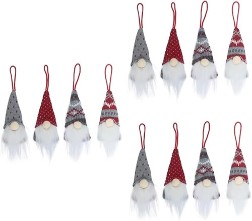 ibasenice 12 Pcs Christmas Ornaments Crutches Ornament Santa Claus Ornaments Adornos para De Santa Claus Figurine Nordic Gnomes Swedish Gnome Dolls
