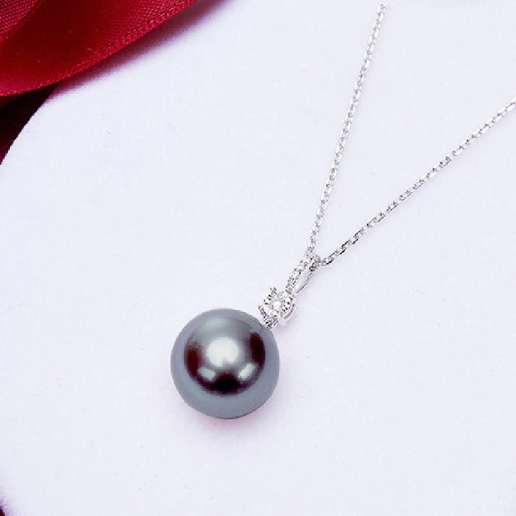 Collar de joyería de Plata 925 Colgante de Piedras Preciosas de circón Perla Redonda para Mujer Accesorios de Compromiso de Boda