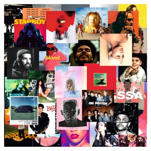 Image of SAW Music Album Posters Wall Poster - Pack Of 70 | 4 x 4 Inches | Aesthetic Artwork | Wall Decor Posters For Living Room, Bedroom, Home And Office