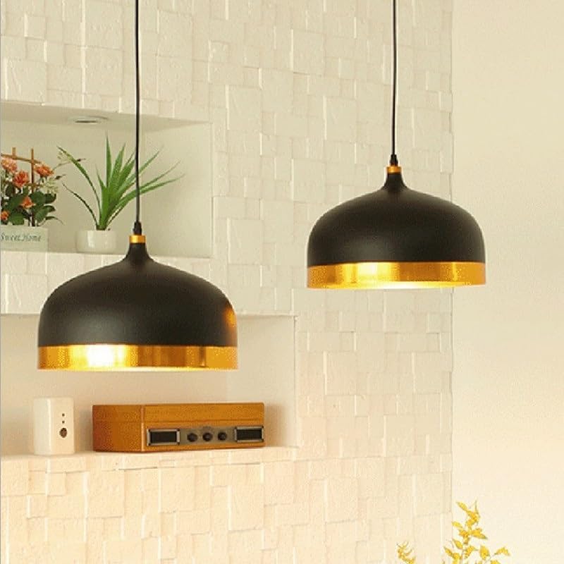 Miniatura 5 de Modern Black Pendant Lights, Mid Century Vintage Industrial Aluminum Ceiling Hanging Lighting, 39.4in Height Adjustable Dome Chandelier for Kitchen