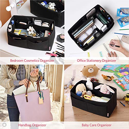 Image of ZTUJO Felt Purse Organizer, Multi Pocket Bag in Bag Organizer For Tote & Handbag Shaper, Speedy 30, Speedy 35 and Speedy 40, Black, Slender Medium