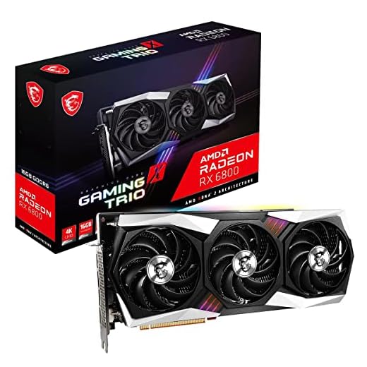 MSI Gaming Radeon RX 6800 16GB GDRR6 256-Bit HDMI/DP 2105 MHz RDNA 2 Architecture OC Graphics Card (RX 6800 Gaming X Trio 16G)