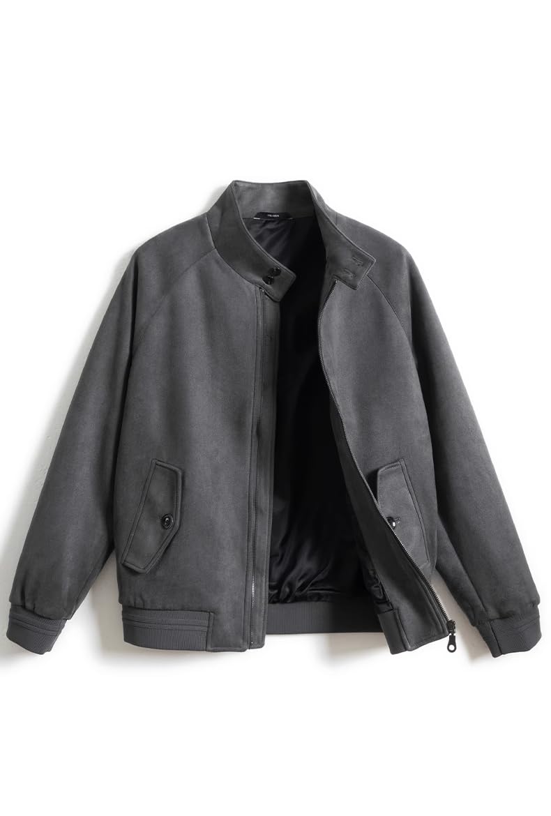 GUOYUXIAO Men's Jacket Male's Lapel Collar Streetwear Coat-grey-X-Large