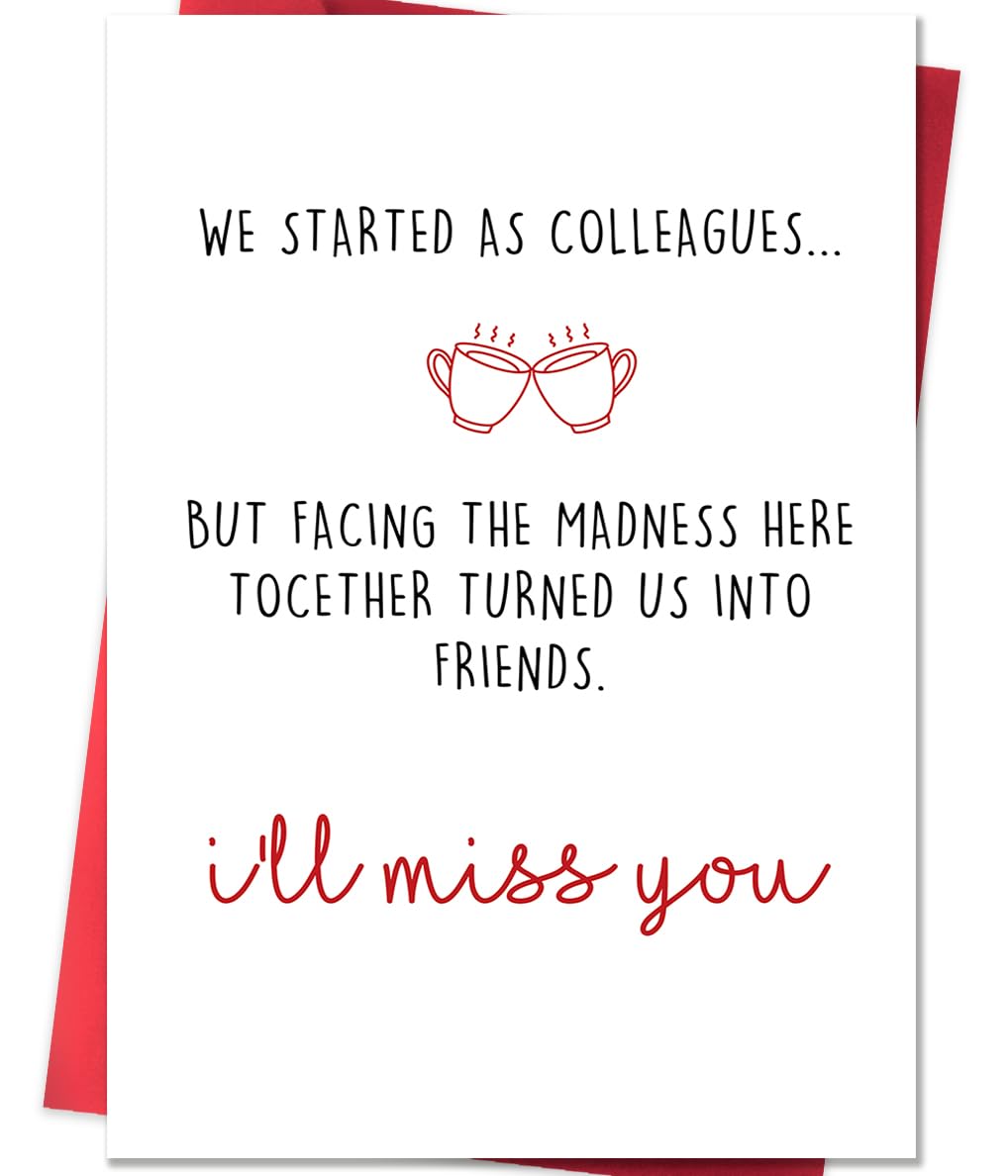 Beixian Funny Leaving Card for Coworker, Going Away Cards for Coworker, Farewell Cards for Friend, Gift for Colleague Leaving, I'll Miss You Card for