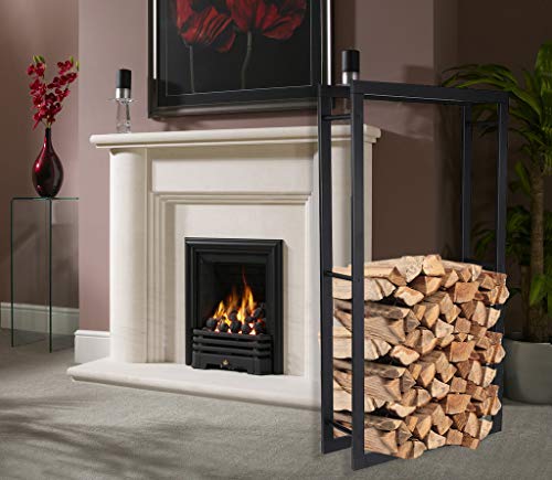 Loywe Kaminholzregal 80X25X150cm Kaminholzhalter Brennholzregal Feuerholzregal Kaminholzständer Brennholz Holzhalter aus Metall in Schwarz-9