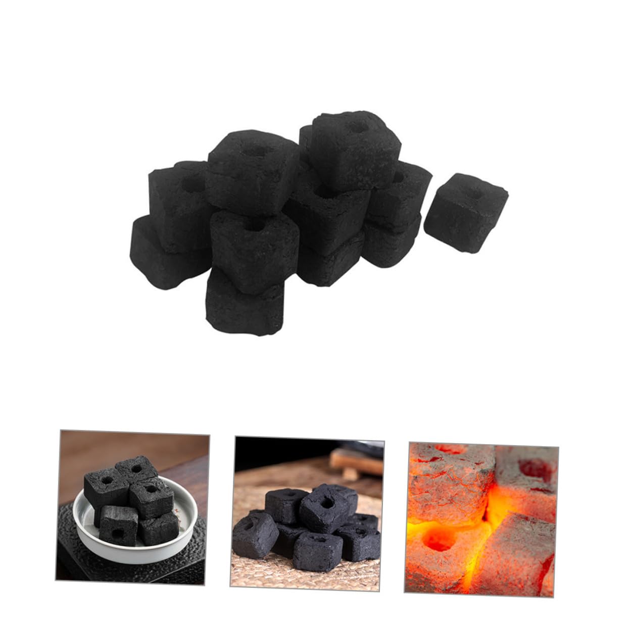 Carbón de Bambú para Fuego 500g, 1 Bolsa, Negro para Parrilla