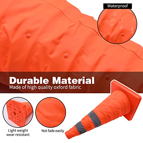 18In Collapsible Traffic Cones, 4 Pack Parking Cones, Orange Road Safety Cones, Traffic Cone, Multi Purpose Pop-Up Cones With Reflective Collar For Road Safety, Driving Training, Parking Lots #TOP2