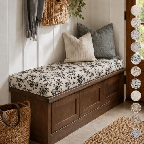 RQPCSC Custom Bench Cushion Chenille for Entryway Mudroom Storage Bench