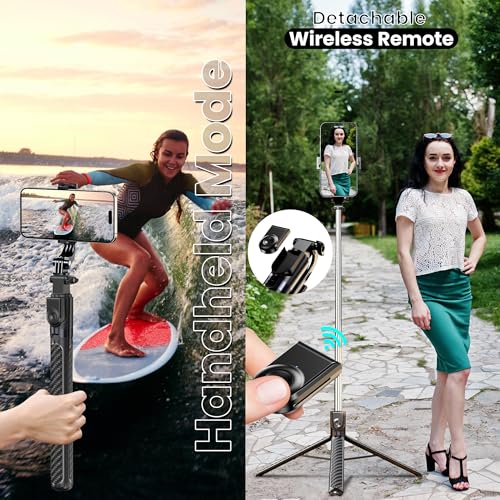 Image of Wecool Long Selfie Stick with Tripod Stand Extendable Upto 71inches,7 Section Pole Extention, 360 Degree Rotational Mobile Holder,Compatible with GoPro /Camera /Mobile, Perfect for Vlogging & Photoshoot