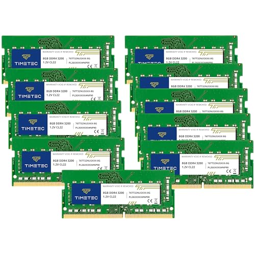 Image of Timetec 80GB KIT (10x8GB) DDR4 3200MHz (PC4-3200AA) PC4-25600 SODIMM Laptop RAM - 260-Pin 1.2V CL22 Non-ECC Unbuffered Memory Module for Laptop, Notebook, Mini PC, All-in-One