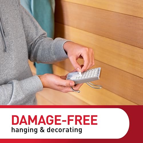 Image of Command X-Large Satin Nickel Triple Hook,1 Hook,3 Strips,Damage-Free Hanging with Adhesive Strips,No Tools Wall-Hook for Hanging Decorations in Living Spaces,(Pack of 8)